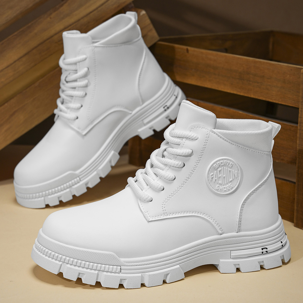 Men'S Shoes Hiking - Bottes de moto blanches toutes saisons