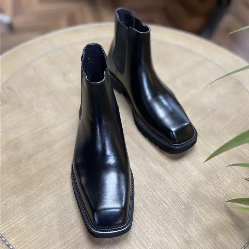 Bottes élégantes en cuir vérit - Men Shoes Elegant avis et prix