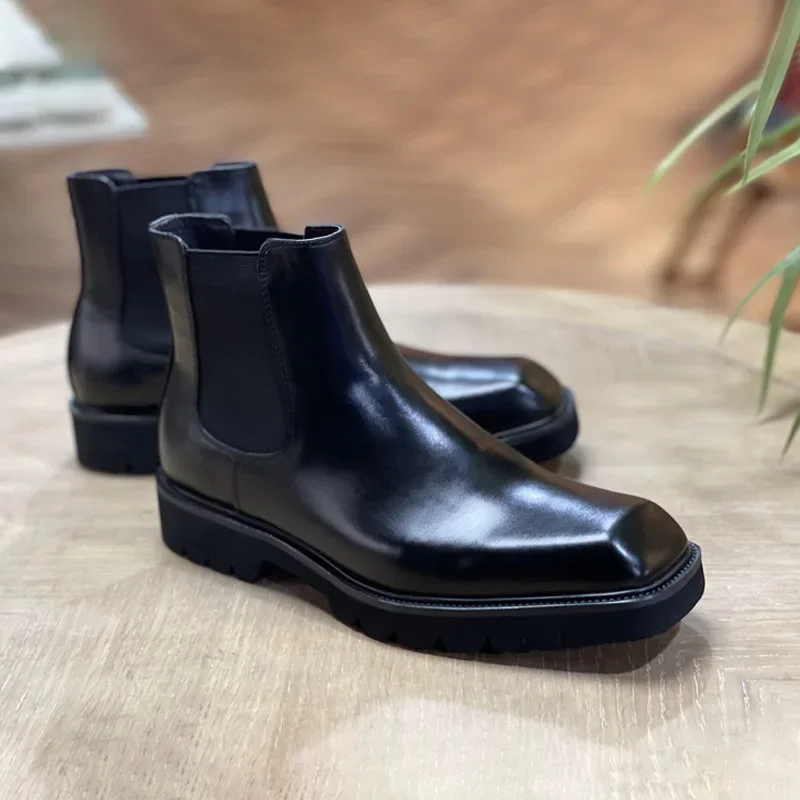 Bottes élégantes en cuir vérit - Men Shoes Elegant avis et prix
